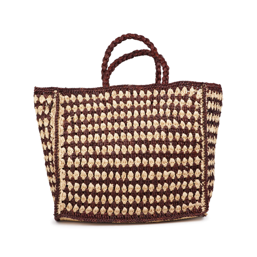 Farella Crochet Raffia håndtaske - natur/brun